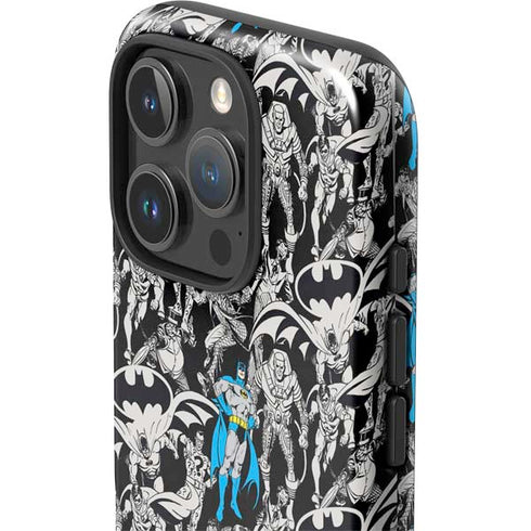 DC Comics Batman Characters Action Poses Print iPhone 16 Pro Impact Case